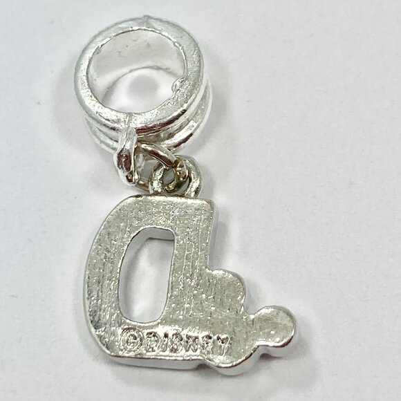 Vtg Disney Pink Crystal Mickey Mouse Ears European Slide Charm Initial Letter D - Picture 4 of 6